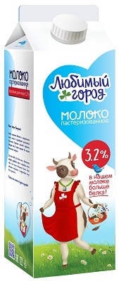 Молоко 3,2% 900 грамм "Любимый город"